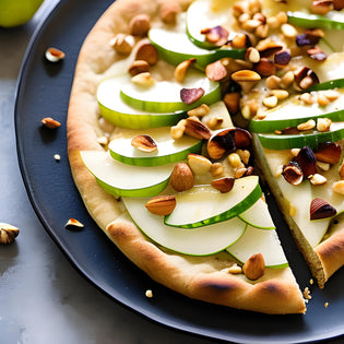  Pear Galette with Curried Hummus, Toasted Hazelnuts & Spicy Agave