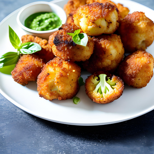  Crispy Cauliflower with Sweet Basil Dipping Sauce